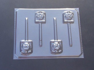 206sp Tom Train Face Chocolate or Hard Candy Lollipop Mold